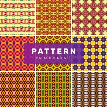 Set of geometric abstract patterns Stock Illustration