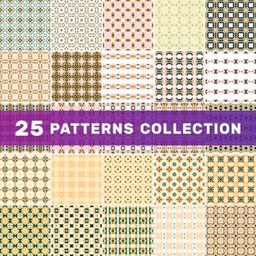 Set of geometric abstract patterns Stock Illustration