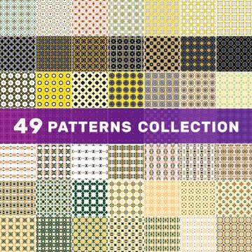 Set of geometric abstract patterns Stock Illustration