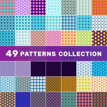 Set of geometric abstract patterns Stock Illustration