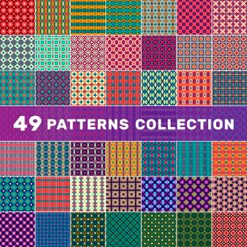 Set of geometric abstract patterns Stock Illustration