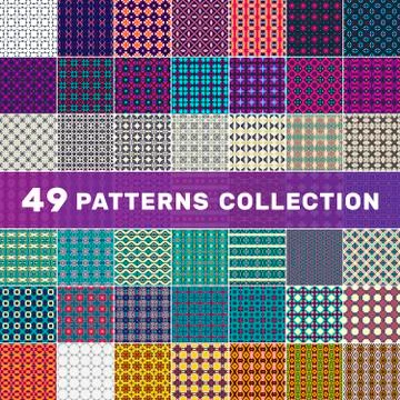 Set of geometric abstract patterns Stock Illustration