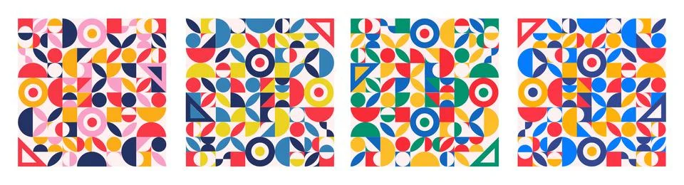 Set of geometric abstract posters Stock Illustration