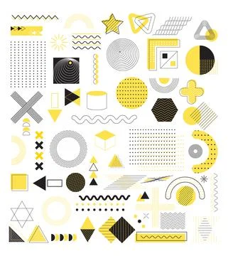 Set of geometric abstract shapes vector for web, app, social net, advertiseme Stock-Illustration