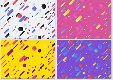 Set of Geometric Background Pattern Stock Illustration