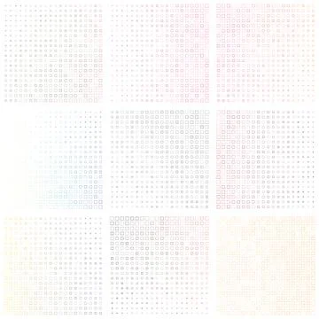 Set of geometric backgrounds. Abstract gradient patterns from small sized r.. Stock Illustration