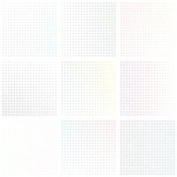 Set of geometric backgrounds. Abstract gradient patterns from small sized r.. Illustrazione stock