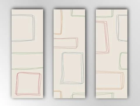 Set of geometric backgrounds for banners, textures, textiles, cards, wallpape Stock Illustration