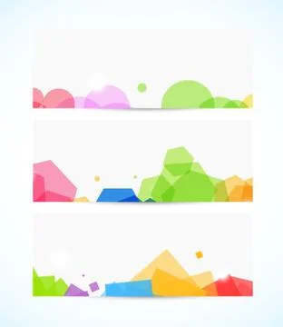Set of geometric banners Stock Illustration
