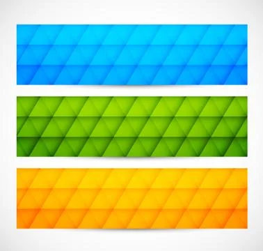 Set of geometric banners Stock Illustration