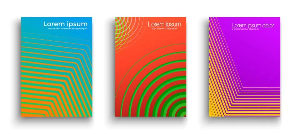 Set of geometric banners Stock Illustration