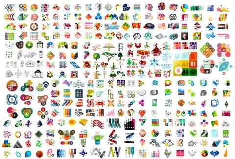 Set of geometric banners, presentation design elements イラスト素材