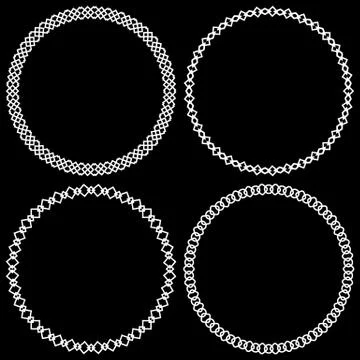 Set of geometric circle elements, frames. Abstract circle shapes 库存插图