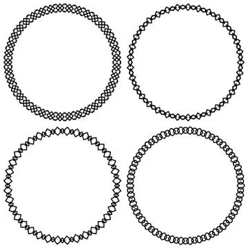 Set of geometric circle elements, frames. Abstract circle shapes Stock Illustration