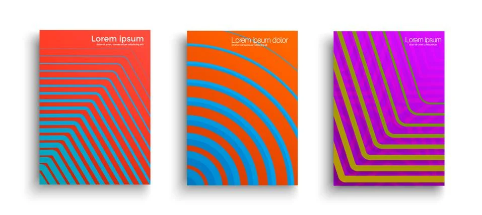 Set of geometric covers Stock Illustration
