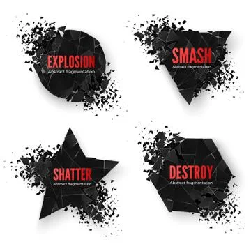 Set of geometric creative banners with space for text. Circle and hexagon, st Stock Illustration