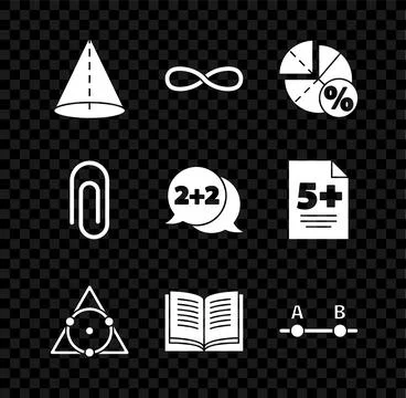 Set Geometric figure Cone Infinity Graph schedule chart diagram Triangle math Illustrazione stock
