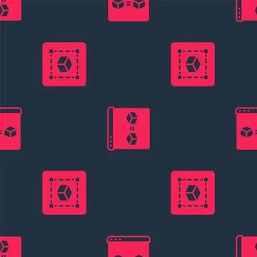 Set Geometric figure Cube and 3D printer perfect copy on seamless pattern Stock Illustration