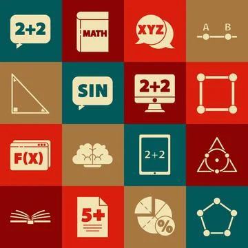 Set Geometric figure Pentagonal prism, Triangle math, Square, XYZ Coordinate Stock Illustration