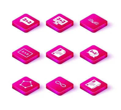 Set Geometric figure Pentagonal prism, Infinity, Chalkboard, Test or exam s.. Illustrazione stock