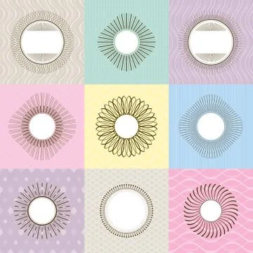 Set of geometric frames vector illustration Stock Illustration
