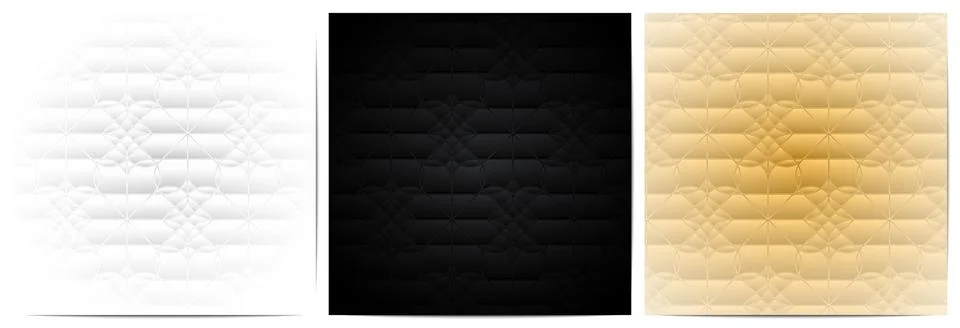 Set of geometric lines floral pattern luxury background Stock Illustration