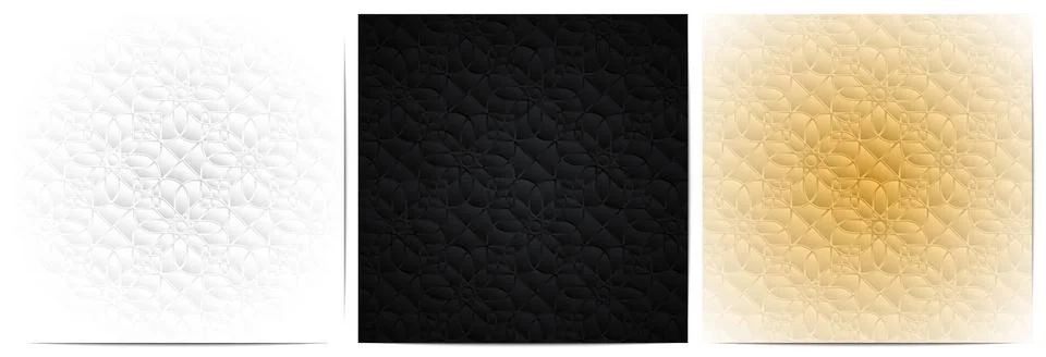 Set of geometric lines floral pattern luxury background Stock Illustration
