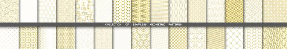 Set of Geometric Modern Vector Seamless Backgrounds and Graphics. Collection of Stock Illustration