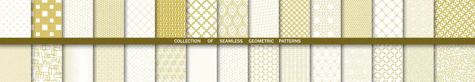 Set of Geometric Modern Vector Seamless Backgrounds and Graphics. Collection of Stock-Illustration