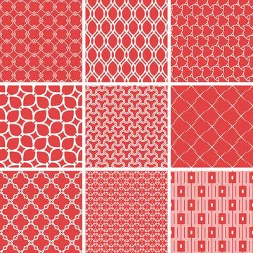 Set of Geometric Modern Vector Seamless Backgrounds and Graphics. Collection of Stock Illustration