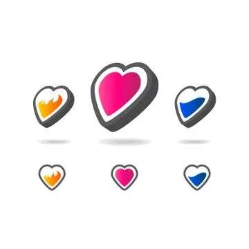 Set of geometric multicolor bubble shapes. Business signs symbols, labels, ba Stock Illustration