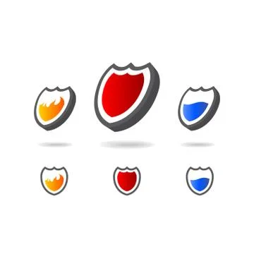 Set of geometric multicolor bubble shapes. Business signs symbols, labels, ba Stock Illustration