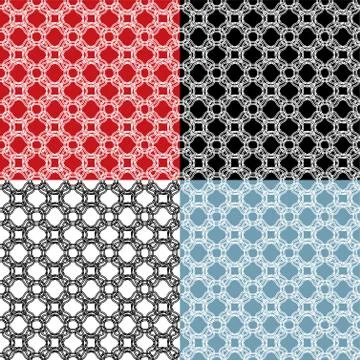 Set of geometric ornaments - seamless patterns - tangier grid, abstract guill Stock Illustration