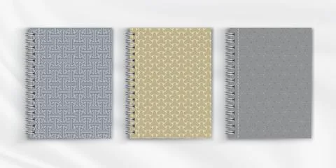 Set of geometric pattern notebook cover background design Stock Illustration