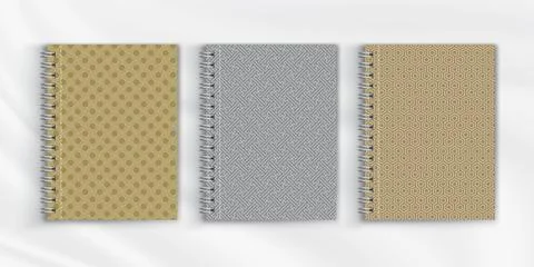 Set of geometric pattern notebook cover background design Stock Illustration