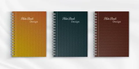 Set of geometric pattern notebook cover background design Stock Illustration