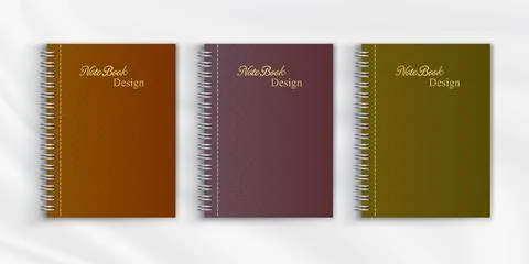 Set of geometric pattern notebook cover background design Stock Illustration