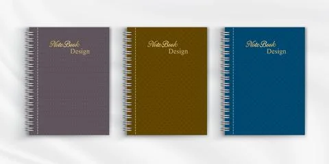 Set of geometric pattern notebook cover background design Stock Illustration