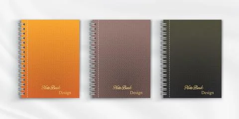 Set of geometric pattern notebook cover background design Stock Illustration