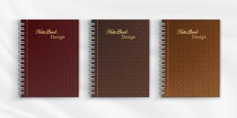 Set of geometric pattern notebook cover background design Stock Illustration