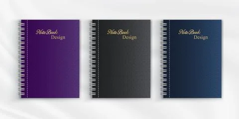 Set of geometric pattern notebook cover background design Stock Illustration