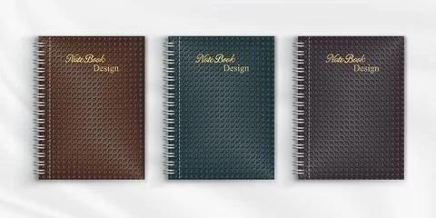 Set of geometric pattern notebook cover background design Stock Illustration