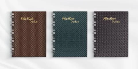 Set of geometric pattern notebook cover background design Stock Illustration