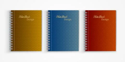 Set of geometric pattern notebook cover background design Stock Illustration