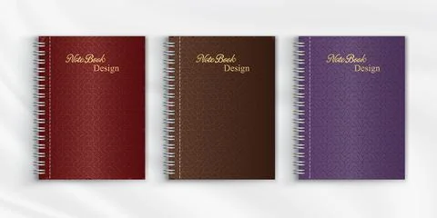 Set of geometric pattern notebook cover background design Stock Illustration
