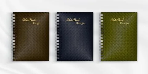 Set of geometric pattern notebook cover background design Stock Illustration