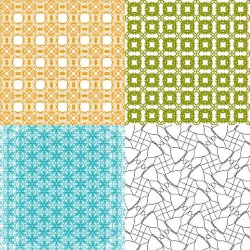 Set of  geometric pattern in op art design. Vector art. Stock Illustration