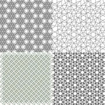 Set of  geometric pattern in op art design. Vector art. Stock Illustration