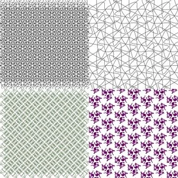 Set of  geometric pattern in op art design. Vector art. Stock Illustration
