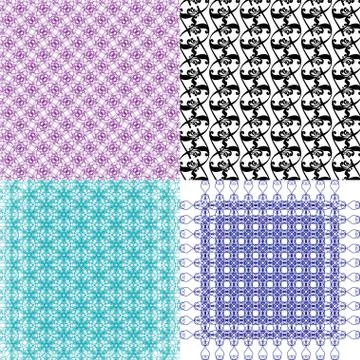Set of  geometric pattern in op art design. Vector art. 库存插图
